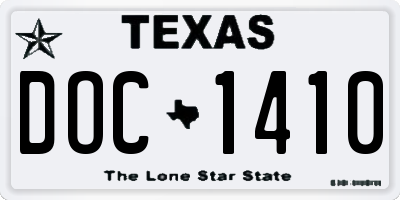 TX license plate DOC1410