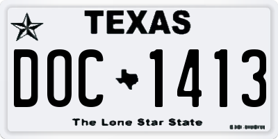 TX license plate DOC1413
