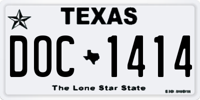TX license plate DOC1414