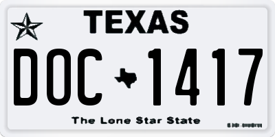 TX license plate DOC1417