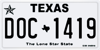 TX license plate DOC1419