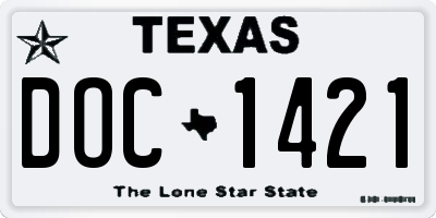 TX license plate DOC1421