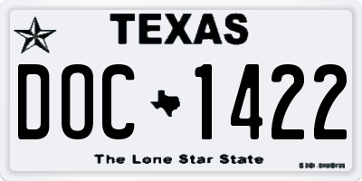 TX license plate DOC1422