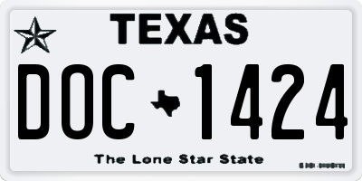 TX license plate DOC1424