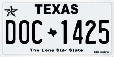 TX license plate DOC1425