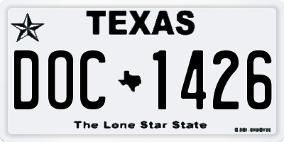 TX license plate DOC1426