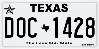 TX license plate DOC1428