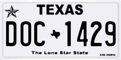 TX license plate DOC1429