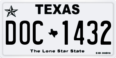 TX license plate DOC1432