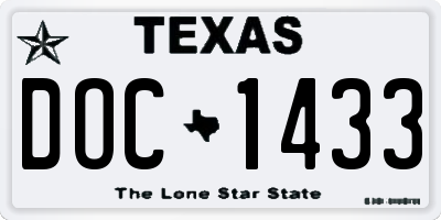 TX license plate DOC1433