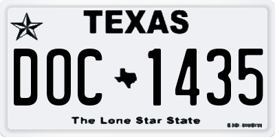TX license plate DOC1435