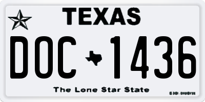 TX license plate DOC1436