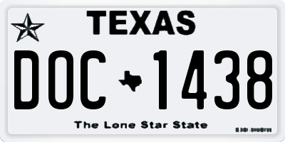 TX license plate DOC1438