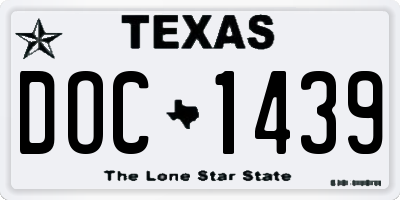 TX license plate DOC1439