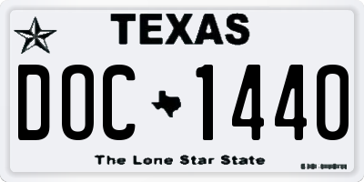 TX license plate DOC1440