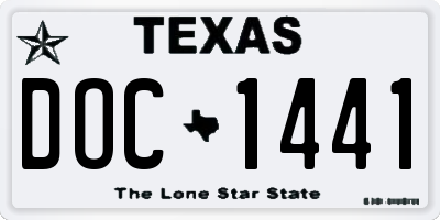 TX license plate DOC1441