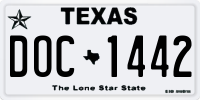 TX license plate DOC1442