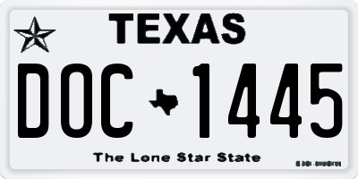 TX license plate DOC1445