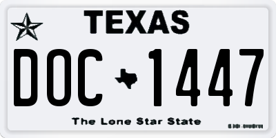 TX license plate DOC1447