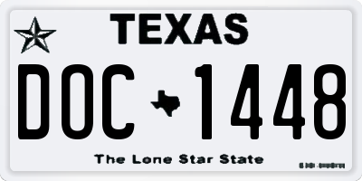 TX license plate DOC1448
