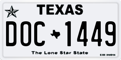 TX license plate DOC1449