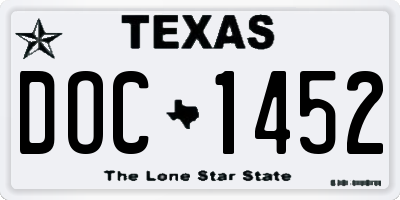 TX license plate DOC1452