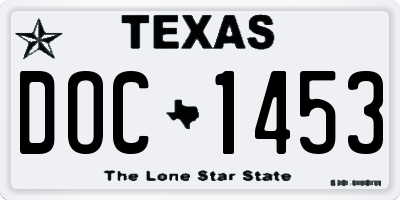 TX license plate DOC1453