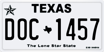 TX license plate DOC1457