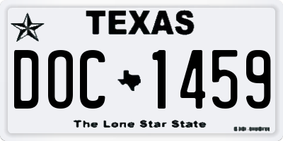 TX license plate DOC1459