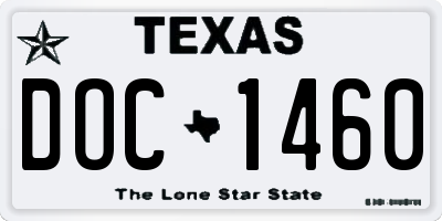TX license plate DOC1460