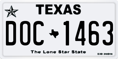 TX license plate DOC1463