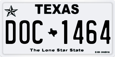 TX license plate DOC1464