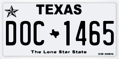 TX license plate DOC1465
