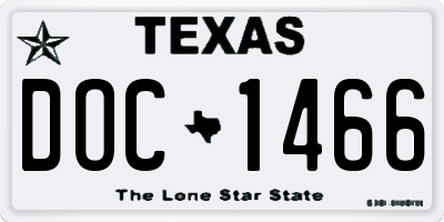 TX license plate DOC1466