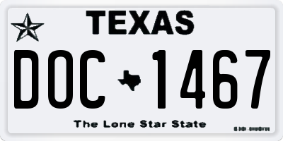 TX license plate DOC1467