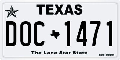 TX license plate DOC1471