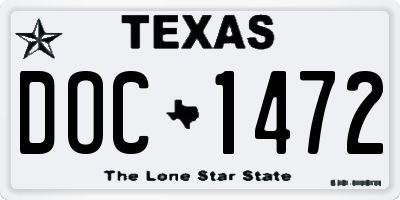 TX license plate DOC1472