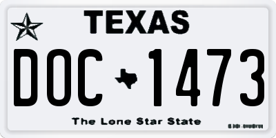 TX license plate DOC1473