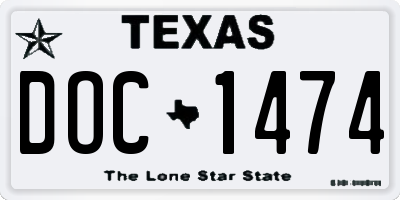 TX license plate DOC1474