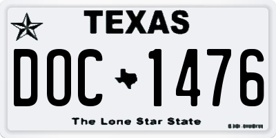 TX license plate DOC1476