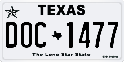 TX license plate DOC1477