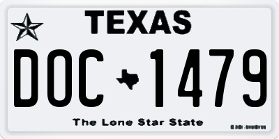 TX license plate DOC1479