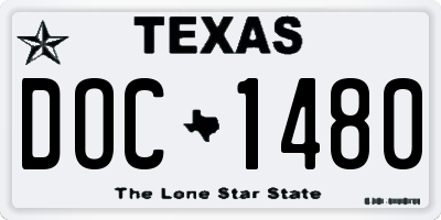 TX license plate DOC1480