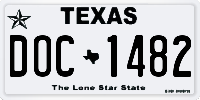 TX license plate DOC1482