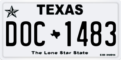 TX license plate DOC1483