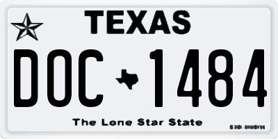 TX license plate DOC1484