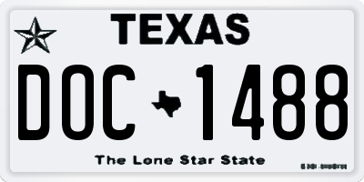 TX license plate DOC1488