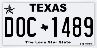 TX license plate DOC1489