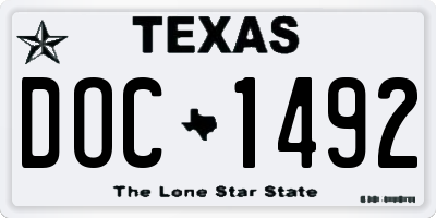TX license plate DOC1492