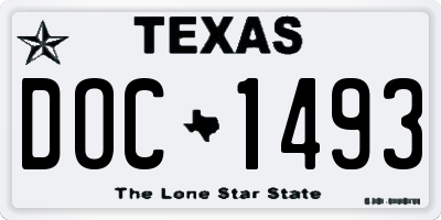 TX license plate DOC1493